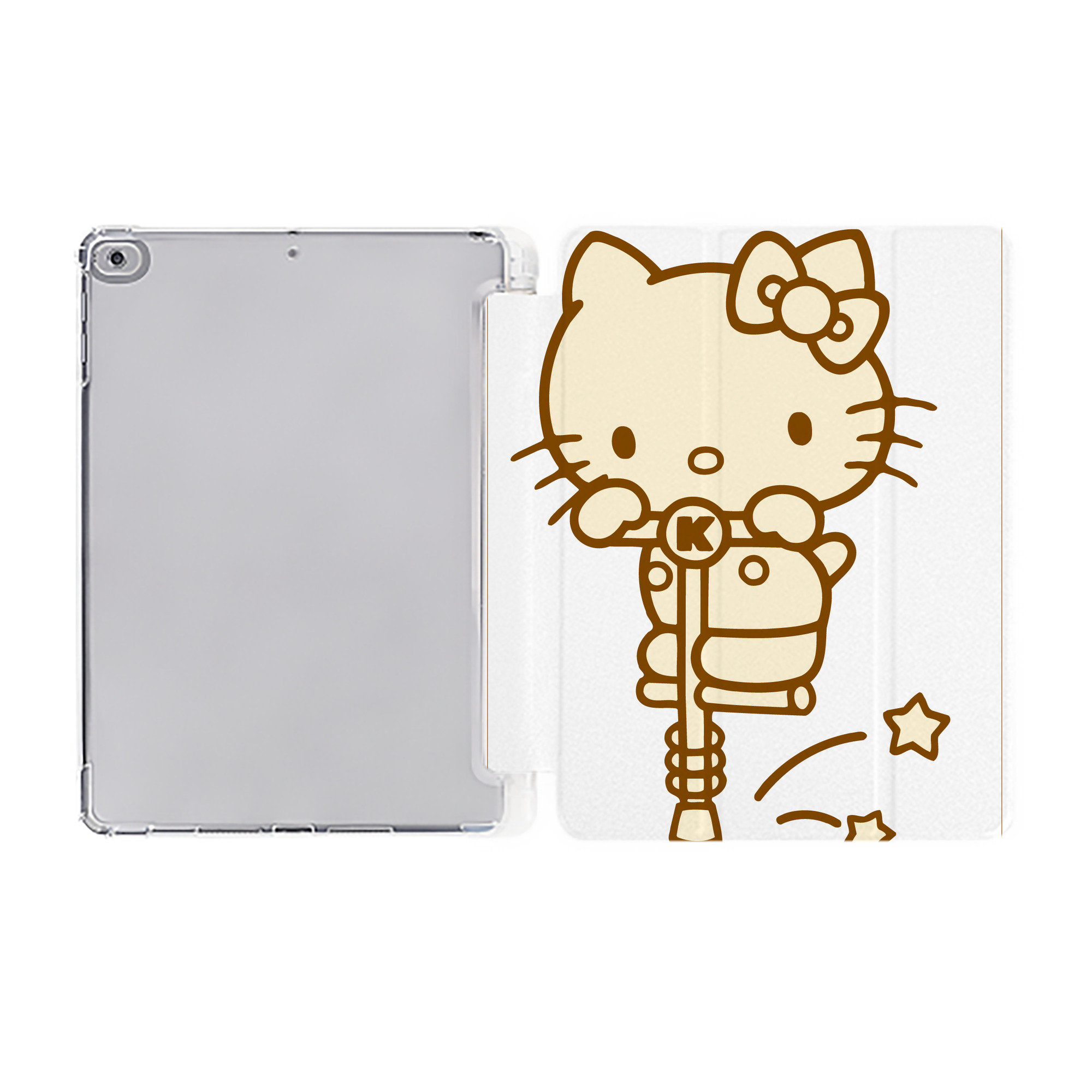（画像用） Hello Kitty ハローキティ IPad ケース ペン収納付き 三つ折りスタンド PUレザー×シリコン 対応機種9.5/10.5/10.9インチ